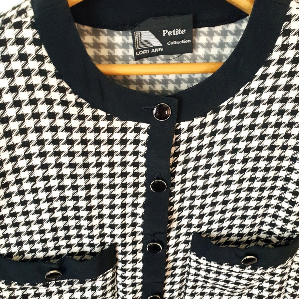Houndstooth 80s Vintage Dress - Picture 6 of 8